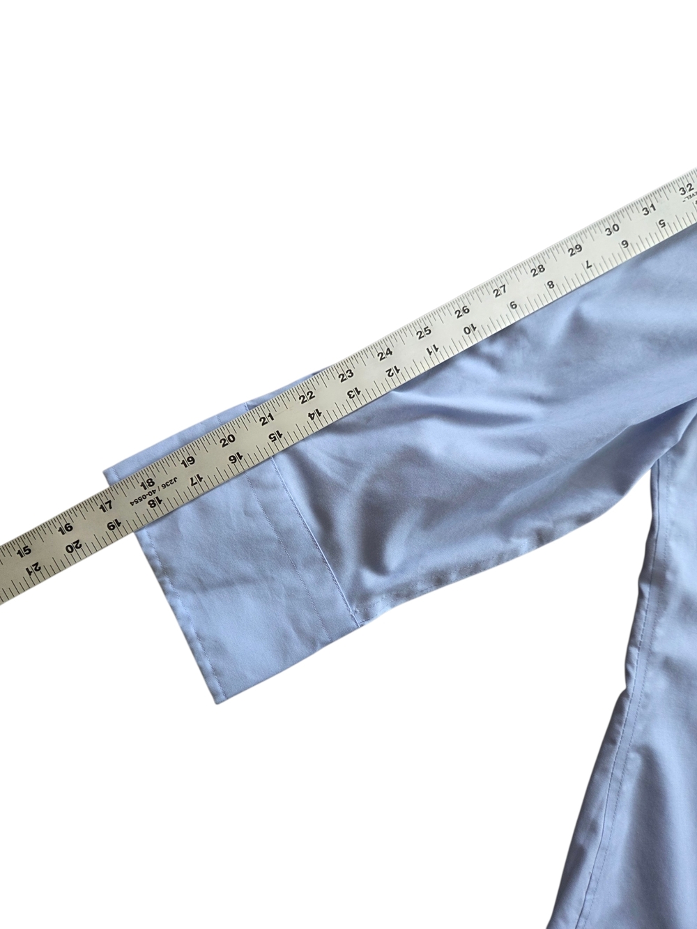 Foxcroft Margie Three-Quarter Sleeve Cotton Button-Up Shirt Light Blue Medium - Picture 7 of 9